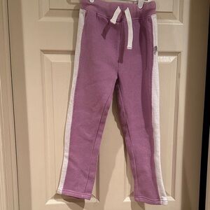 Purple Sweatpants with White Stripes